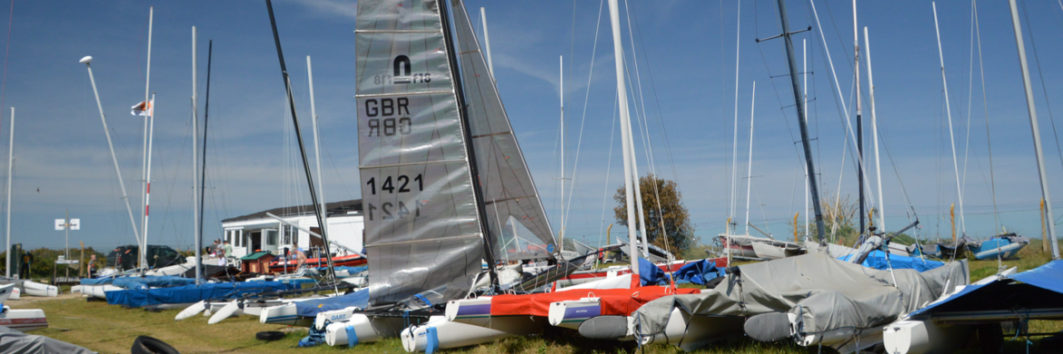 The Hayling Ferry Sailing Club boat park and club house