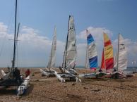 Boats lined up for start of first race of the 2021 season