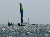 RS16 sailing in race